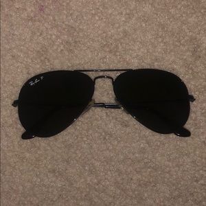Black Ray Ban Aviators 55MM Lens///POLARIZED
